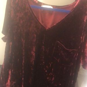 Red velvet leggings top